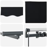 vidaXL Store Manuel Rétractable avec LED Noir 500x350 cm