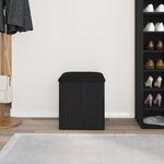 vidaXL Banc de rangement Chêne noir 42x42x45 cm Bois massif