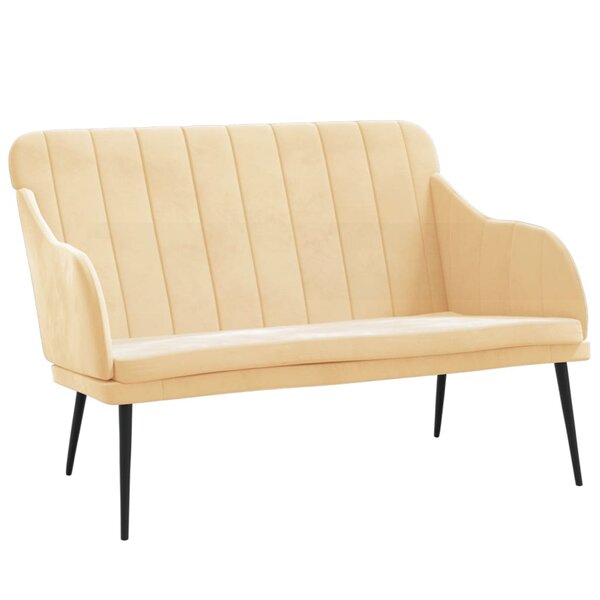 Banc banquette crème 110 x 76 x 80 cm velours 02_0010642