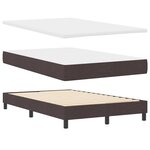 vidaXL Lit boxspring avec matelas Marron foncé 120 x 200 cm tissu