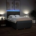 vidaXL Sommier à lattes de lit avec matelas Gris foncé 160x200cm Tissu