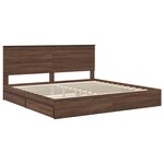 vidaXL Lit de Rangement Chêne brun 200 x 200 cm Bois d'ingénierie