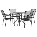 vidaXL Ensemble de chaises de jardin empilables 5 Pièces anthracite