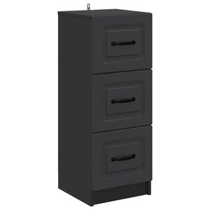 vidaXL Armoire à tiroirs Noir 33 x 34 5 x 87 cm Bois d'ingénierie