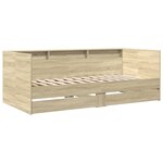 vidaXL Lit de jour et tiroirs chêne sonoma 90x190 cm bois d'ingénierie