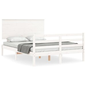 vidaXL Cadre de lit sans matelas blanc 120x200 cm bois massif