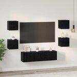 vidaXL Ensemble meuble TV 6 Pièces Chêne noir Bois d'ingénierie