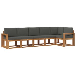 vidaXL Ensemble de canapés d'extérieur 6 pc Naturel et Anthracite