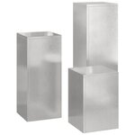vidaXL Supports pour plantes 3 Pièces Argent 24 x 24 x 75 cm