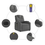 vidaXL Fauteuil inclinable de massage électrique gris foncé tissu