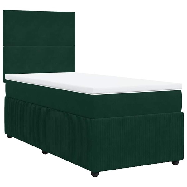 vidaXL Sommier à lattes de lit avec matelas Vert foncé 100x200 cm