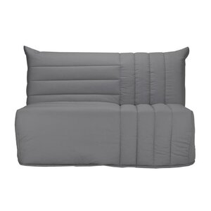 Banquette convertible 3 places tissu gris -142 x 101 cm