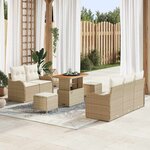 vidaXL Ensemble de canapé de jardin avec coussin 8 Pièces Beige et crème
