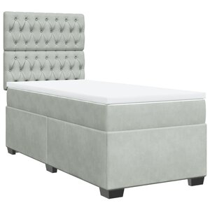 vidaXL Sommier à lattes de lit et matelas Gris clair 80x200 cm Velours
