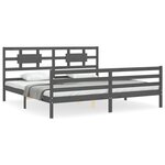 vidaXL Cadre de lit sans matelas gris 200x200 cm bois massif