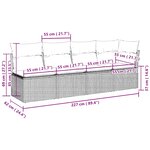 vidaXL Canapé de jardin et coussins 4 places gris clair résine tressée