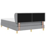 vidaXL Lit à Ressorts avec Matelas Crème 90x200 cm Tissu Gris clair