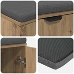 vidaXL Banc d'entrée avec coussin Chêne artisanal 80 x 46 x 46 cm