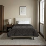 vidaXL Duvet complet toute l'année Matelassé Anthracite 155 x 200 cm