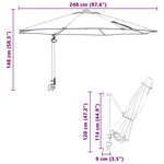 vidaXL Parasol de jardin Vert et Noir 248 x 248 x 148 cm