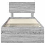 vidaXL Cadre de lit Gris Sonoma 90 x 200 cm Pin massif