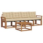 vidaXL Ensemble de canapés d'extérieur 5 Pièces Naturel et Beige