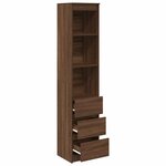vidaXL Buffet haut chêne marron 37 5x35x180 cm bois d'ingénierie