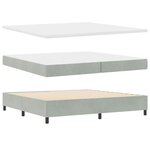 Lit box spring vidaXL avec matelas Gris clair 200x200 cm Velours