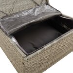 vidaXL Repose-pied de jardin et coussin Gris 55x55x30cm Résine tressée