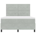 vidaXL Lit à ressort LED avec matelas Gris clair 140 x 190 cm tissu