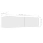 vidaXL Meuble TV Blanc 120x30x30 cm Bois d’ingénierie