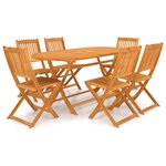 vidaXL Mobilier à dîner de jardin pliable 7 Pièces Bois d'acacia solide