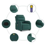 vidaXL Fauteuil inclinable de massage Vert foncé Tissu