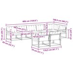 vidaXL Ensemble de canapés d'extérieur 8 pc Naturel et Crème