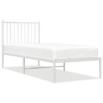 vidaXL Cadre de lit métal sans matelas avec tête de lit blanc 75x190cm