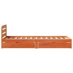 vidaXL Cadre de lit sans matelas cire marron 75x190 cm bois pin massif