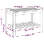 vidaXL Table d'appoint Marron 70 x 40 x 45 cm Bois d'Acacia Massif