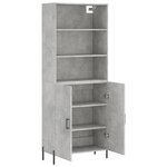 vidaXL Buffet haut Gris béton 69 5x34x180 cm Bois d'ingénierie