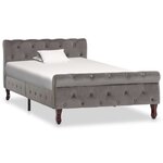vidaXL Cadre de lit sans matelas gris velours 100x200 cm