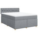 vidaXL Sommier à lattes de lit avec matelas Gris clair 140x190cm Tissu