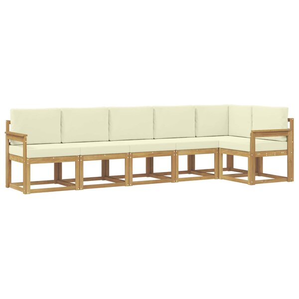 vidaXL Ensemble de canapés d'extérieur 6 pc Blanc et crème Polyester