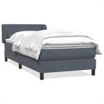 vidaXL Sommier à lattes de lit et matelas gris foncé 90x210 cm velours