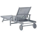 vidaXL Chaise longue de jardin Gris Bois d'acacia solide