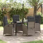vidaXL Ensemble de salle à manger pour jardin 5 Pièces Gris polyrotin