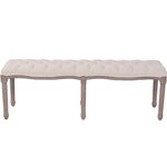vidaXL Banc Lin Bois massif 150 x 40 x 48 cm Blanc crème