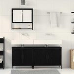 vidaXL Ensemble de mobilier de salle de bain avec stockage 3 Pièces Noir