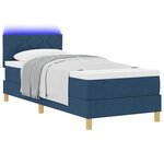 vidaXL Lit à ressort LED avec matelas Bleu 80 x 200 cm tissu