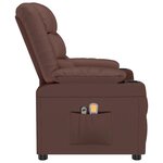 vidaXL Fauteuil de massage électrique Marron Similicuir