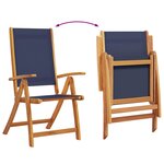 vidaXL Chaises pliables de jardin lot de 4 bois d'acacia et textilène