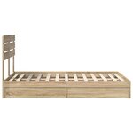 vidaXL Lit de Rangement Chêne Sonoma 120 x 200 cm Bois d'ingénierie